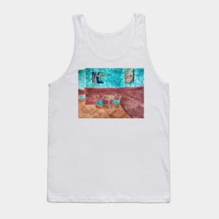 Patterned Table at the Bookstore Cafe Tank Top
